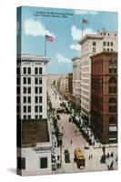 Denver, Colorado, View up 17th Street from Champa Street-Lantern Press-Stretched Canvas