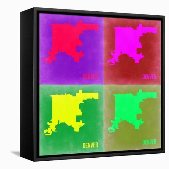 Denver DC Pop Art Map 2-NaxArt-Framed Stretched Canvas