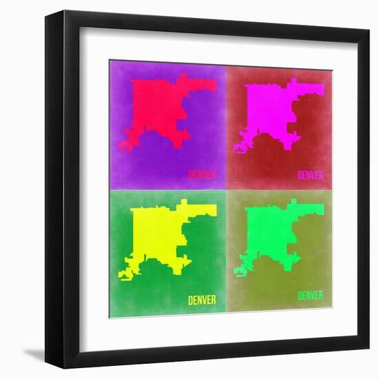 Denver DC Pop Art Map 2-NaxArt-Framed Art Print