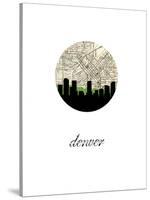 Denver Map Skyline-Paperfinch 0-Stretched Canvas