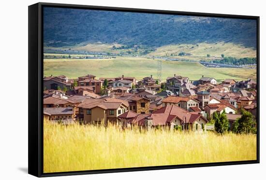 Denver Metro Residential Area-duallogic-Framed Stretched Canvas