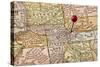 Denver on Vintage 1920S Map of Colorado with a Red Pushpin, Selective Focus (Printed in 1926 - Copy-PixelsAway-Stretched Canvas