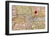 Denver on Vintage 1920S Map of Colorado with a Red Pushpin, Selective Focus (Printed in 1926 - Copy-PixelsAway-Framed Photographic Print