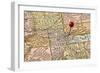 Denver on Vintage 1920S Map of Colorado with a Red Pushpin, Selective Focus (Printed in 1926 - Copy-PixelsAway-Framed Photographic Print