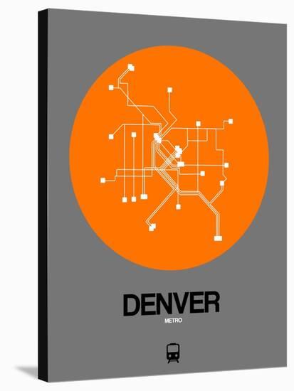 Denver Orange Subway Map-NaxArt-Stretched Canvas