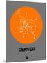 Denver Orange Subway Map-NaxArt-Mounted Art Print