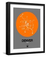 Denver Orange Subway Map-NaxArt-Framed Art Print