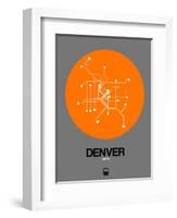 Denver Orange Subway Map-NaxArt-Framed Art Print