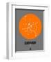 Denver Orange Subway Map-NaxArt-Framed Art Print