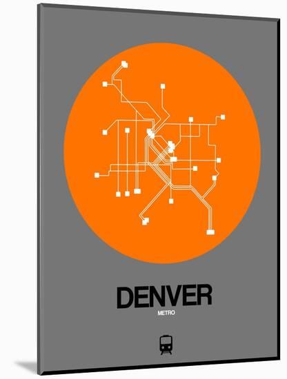 Denver Orange Subway Map-NaxArt-Mounted Art Print