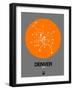 Denver Orange Subway Map-NaxArt-Framed Art Print