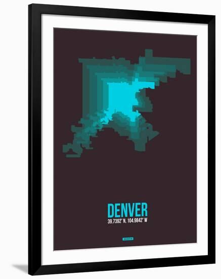 Denver Radiant Map 4-NaxArt-Framed Art Print