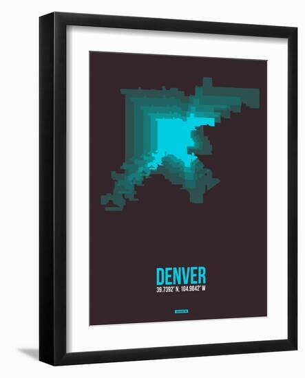 Denver Radiant Map 4-NaxArt-Framed Art Print