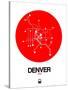 Denver Red Subway Map-NaxArt-Stretched Canvas