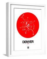 Denver Red Subway Map-NaxArt-Framed Art Print