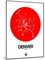 Denver Red Subway Map-NaxArt-Mounted Art Print