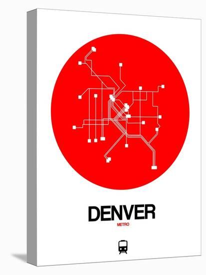 Denver Red Subway Map-NaxArt-Stretched Canvas