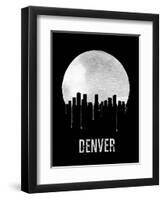 Denver Skyline Black-null-Framed Art Print