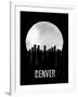 Denver Skyline Black-null-Framed Art Print