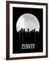 Denver Skyline Black-null-Framed Art Print