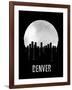 Denver Skyline Black-null-Framed Art Print