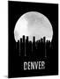 Denver Skyline Black-null-Mounted Art Print