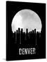 Denver Skyline Black-null-Stretched Canvas