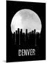 Denver Skyline Black-null-Mounted Art Print