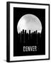 Denver Skyline Black-null-Framed Art Print