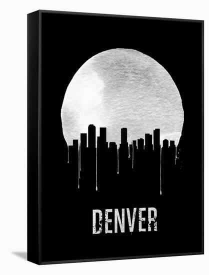 Denver Skyline Black-null-Framed Stretched Canvas