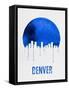 Denver Skyline Blue-null-Framed Stretched Canvas