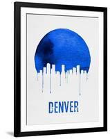 Denver Skyline Blue-null-Framed Art Print