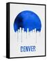 Denver Skyline Blue-null-Framed Stretched Canvas