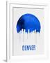 Denver Skyline Blue-null-Framed Art Print