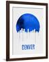 Denver Skyline Blue-null-Framed Art Print