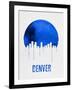 Denver Skyline Blue-null-Framed Art Print