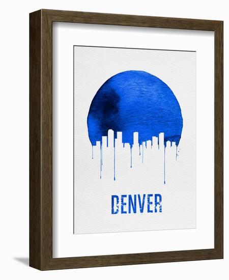 Denver Skyline Blue-null-Framed Art Print