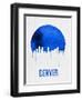 Denver Skyline Blue-null-Framed Art Print