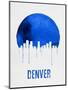 Denver Skyline Blue-null-Mounted Art Print