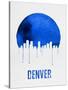 Denver Skyline Blue-null-Stretched Canvas