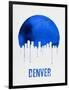 Denver Skyline Blue-null-Framed Art Print