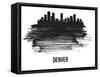 Denver Skyline Brush Stroke - Black II-NaxArt-Framed Stretched Canvas