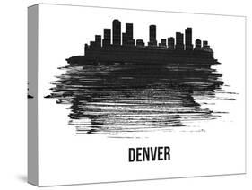 Denver Skyline Brush Stroke - Black II-NaxArt-Stretched Canvas