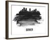 Denver Skyline Brush Stroke - Black II-NaxArt-Framed Art Print