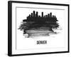 Denver Skyline Brush Stroke - Black II-NaxArt-Framed Art Print