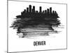 Denver Skyline Brush Stroke - Black II-NaxArt-Mounted Art Print