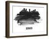 Denver Skyline Brush Stroke - Black II-NaxArt-Framed Art Print