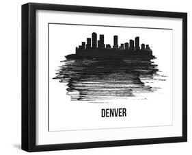 Denver Skyline Brush Stroke - Black II-NaxArt-Framed Art Print