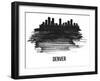 Denver Skyline Brush Stroke - Black II-NaxArt-Framed Art Print