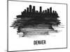 Denver Skyline Brush Stroke - Black II-NaxArt-Mounted Art Print